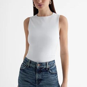 2-for-1 white+black Express Body Contour High Compression Crew Neck Tank